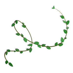 Delicate green vine with leaves extending across a white, yellow, and brown background, symbolizing natural growth, connection, and organic flow.